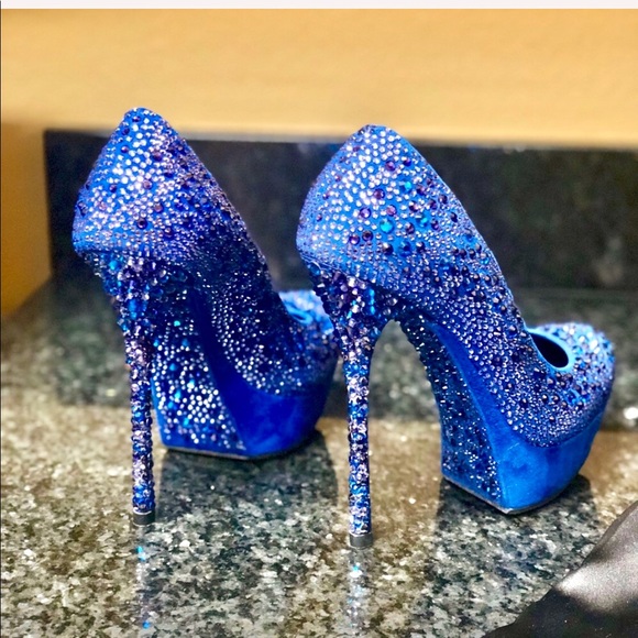 Gianmarco Lorenzi blue crystal heels 38 - Picture 4 of 16